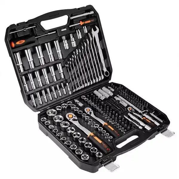 Najlepsza cena Klucze nasadowe 1/2, 3/8, 1/4, NEO Tools 10-076 zestaw 219 szt WALIZKAZESTAW