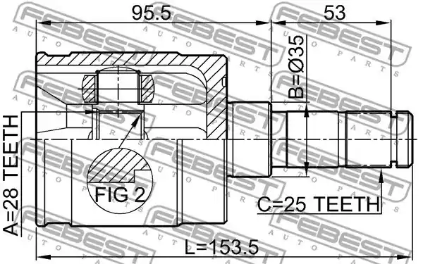 PRZEGUB WEW. HONDA JAZZ III/CITY 28X35X25 LE. Wysoka jakość