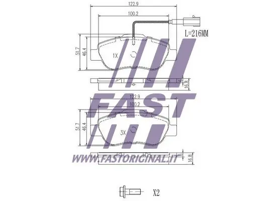 KLOCKI HAM FIAT FIORINO 07> PRZÓD 1-CZUJNIK Nowość