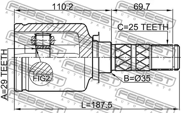 Ograniczona ilość PRZEGUB WEW. SUBARU IMPREZA/FORESTER 29X35X25