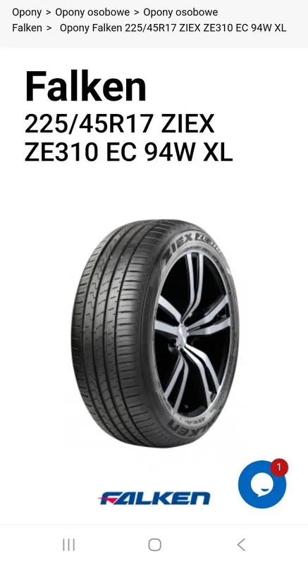 Tanio 4 Opony letnie Falken ZIEX ZE914B 225/45R17 91W bieżnik 5,5 mm. Promocja