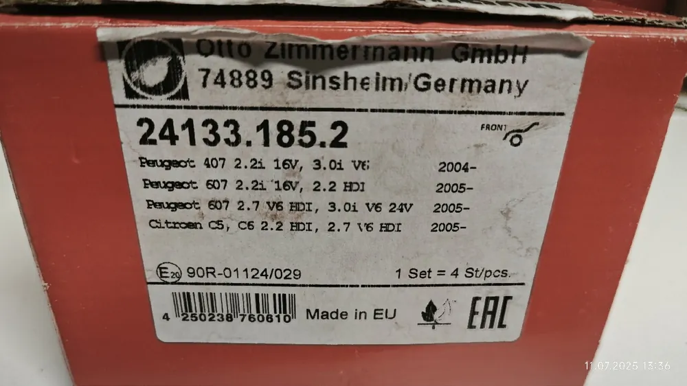 Wyjątkowa oferta ZIMMERMANN 24133.185.2 Zestaw klocków hamulcowych